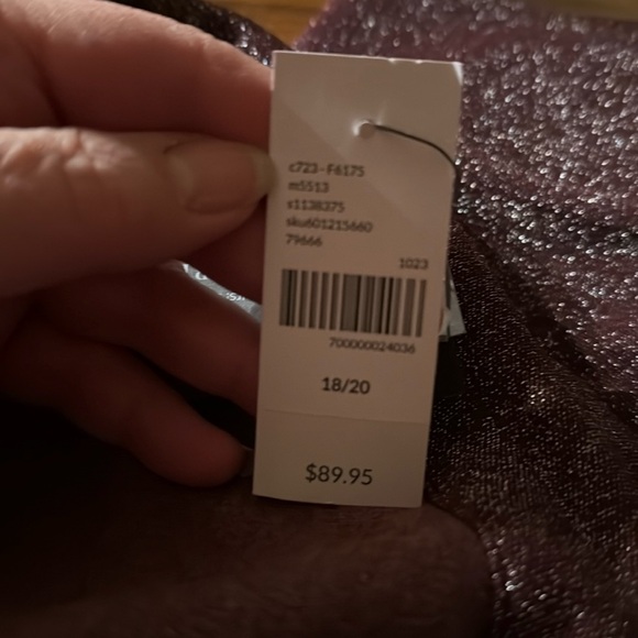 NWT Lane Bryant Burgundy Metallic Faux Wrap Dress - Picture 2 of 7